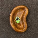 A1021 - Astronot Uzay Temalı Yeşil Silikon Anahtarlık (5cm)