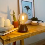 DML1001 - Kestane Rengi Konik Gövde 4w G95 Rustik Ampul Dekoratif Masa Üstü Lamba (Ampul Dahildir)