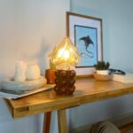 DML1006 - Kestane Rengi Bubble Gövde 4w Kalp Rustik Ampul Dekoratif Masa Üstü Lamba (Ampul Dahildir)