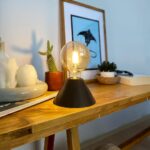 DML1010 - Ceviz Rengi Geniş Konik Gövde 4w G95 Rustik Ampul Dekoratif Masa Üstü Lamba (Ampul Dahildir)