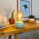 DML1022 - Yeşil-Kırmızı Geçişli Küre Gövde 4w G95 Rustik Ampul Dekoratif Masa Üstü Lamba (Ampul Dahildir)