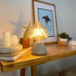 DML1030 - Beton Rengi Konik Gövde 4w Kalp Rustik Ampul Dekoratif Masa Üstü Lamba (Ampul Dahildir)