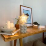 DML1032 - Beton Rengi Bubble Gövde 4w Yıldız Rustik Ampul Dekoratif Masa Üstü Lamba (Ampul Dahildir)