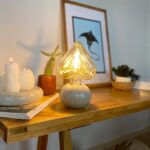 DML1036 - Beton Rengi Küre Gövde 4w Kalp Rustik Ampul Dekoratif Masa Üstü Lamba (Ampul Dahildir)