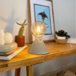 DML1037 - Beton Rengi Geniş Konik Gövde 4w G95 Rustik Ampul Dekoratif Masa Üstü Lamba (Ampul Dahildir)