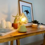 DML1042 - Sarı Konik Gövde 4w Kalp Rustik Ampul Dekoratif Masa Üstü Lamba (Ampul Dahildir)