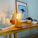 DML1044 - Turuncu Konik Gövde 4w Yıldız Rustik Ampul Dekoratif Masa Üstü Lamba (Ampul Dahildir)