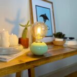 DML1046 - Yeşil Küre Gövde 4w G95 Rustik Ampul Dekoratif Masa Üstü Lamba (Ampul Dahildir)