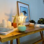 DML1047 - Yeşil Küre Gövde 4w Yıldız Rustik Ampul Dekoratif Masa Üstü Lamba (Ampul Dahildir)