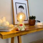 DML1070 - Çiçekli Konik Gövde 4w G95 Rustik Ampul Dekoratif Masa Üstü Lamba (Ampul Dahildir)