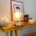 DML1071 - Çiçekli Konik Gövde 4w Yıldız Rustik Ampul Dekoratif Masa Üstü Lamba (Ampul Dahildir)