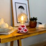 DML1073 - Çiçekli Konik Gövde 4w G95 Rustik Ampul Dekoratif Masa Üstü Lamba (Ampul Dahildir)