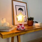 DML1074 - Çiçekli Konik Gövde 4w Yıldız Rustik Ampul Dekoratif Masa Üstü Lamba (Ampul Dahildir)