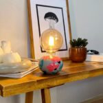 DML1076 - Çiçekli Küre Gövde 4w G95 Rustik Ampul Dekoratif Masa Üstü Lamba (Ampul Dahildir)