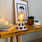 DML1085 - Desenli Geniş Konik Gövde 4w G95 Rustik Ampul Dekoratif Masa Üstü Lamba (Ampul Dahildir)