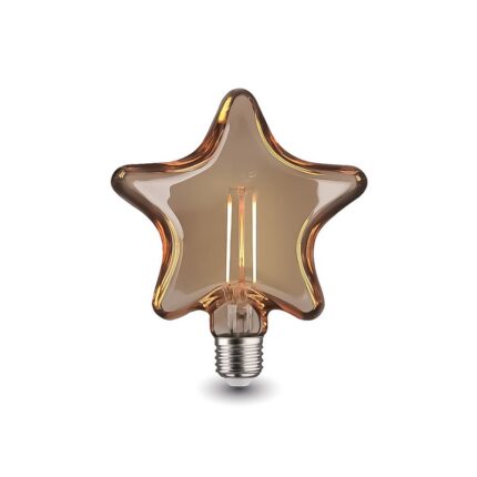 DRL1001 - 4W 360lm Sarı Işık Dekoratif Yıldız Rustik Ampul