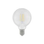 DRL1004 - 4W 280lm Sarı Işık Şeffaf G95 Dekoratif Rustik Ampul (9,5x14cm)