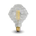 DRL1009 - 4W 500lm Sarı Işık Saydam Dekoratif Rustik Ampul (12,5x18cm)