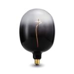 DRL1019 - 4W 100lm Sarı Işık Saydam-Siyah Geçişli Dekoratif Rustik Ampul (17x27cm)