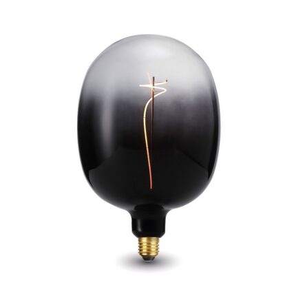 DRL1019 - 4W 100lm Sarı Işık Saydam-Siyah Geçişli Dekoratif Rustik Ampul (17x27cm)