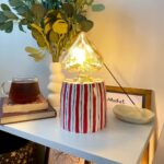 PDML1003 - Column Desenli 4w Kalp Rustik Ampul Premium Seri Dekoratif Masa Üstü Lamba (Ampul Dahildir)