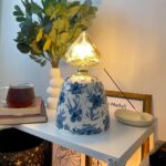 PDML1006 - Geleneksel Çiçek Desenli 4w Kalp Rustik Ampul Premium Seri Dekoratif Masa Üstü Lamba (Ampul Dahildir)