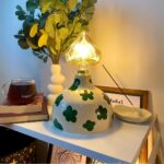 PDML1012 - Çiçek Desenli 4w Kalp Rustik Ampul Premium Seri Dekoratif Masa Üstü Lamba (Ampul Dahildir)