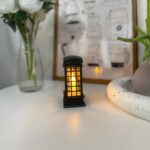 DGL1008 - Retro Telefon Kulübesi Tarzı Pilli Mum Siyah Gece Lambası