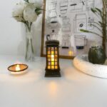 DGL1009 - Retro Telefon Kulübesi Tarzı Pilli Mum Vintage Gece Lambası