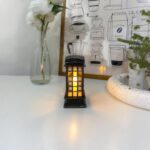 DGL1010 - Retro Telefon Kulübesi Tarzı Pilli Mum Siyah Eskitme Gece Lambası