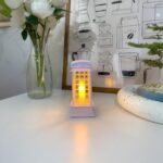 DGL1011 - Retro Telefon Kulübesi Tarzı Pilli Mum Beyaz Gece Lambası