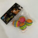 KO1006 - Dörtlü Renkli Sünger Kedi Köpek Oyun Topu Seti